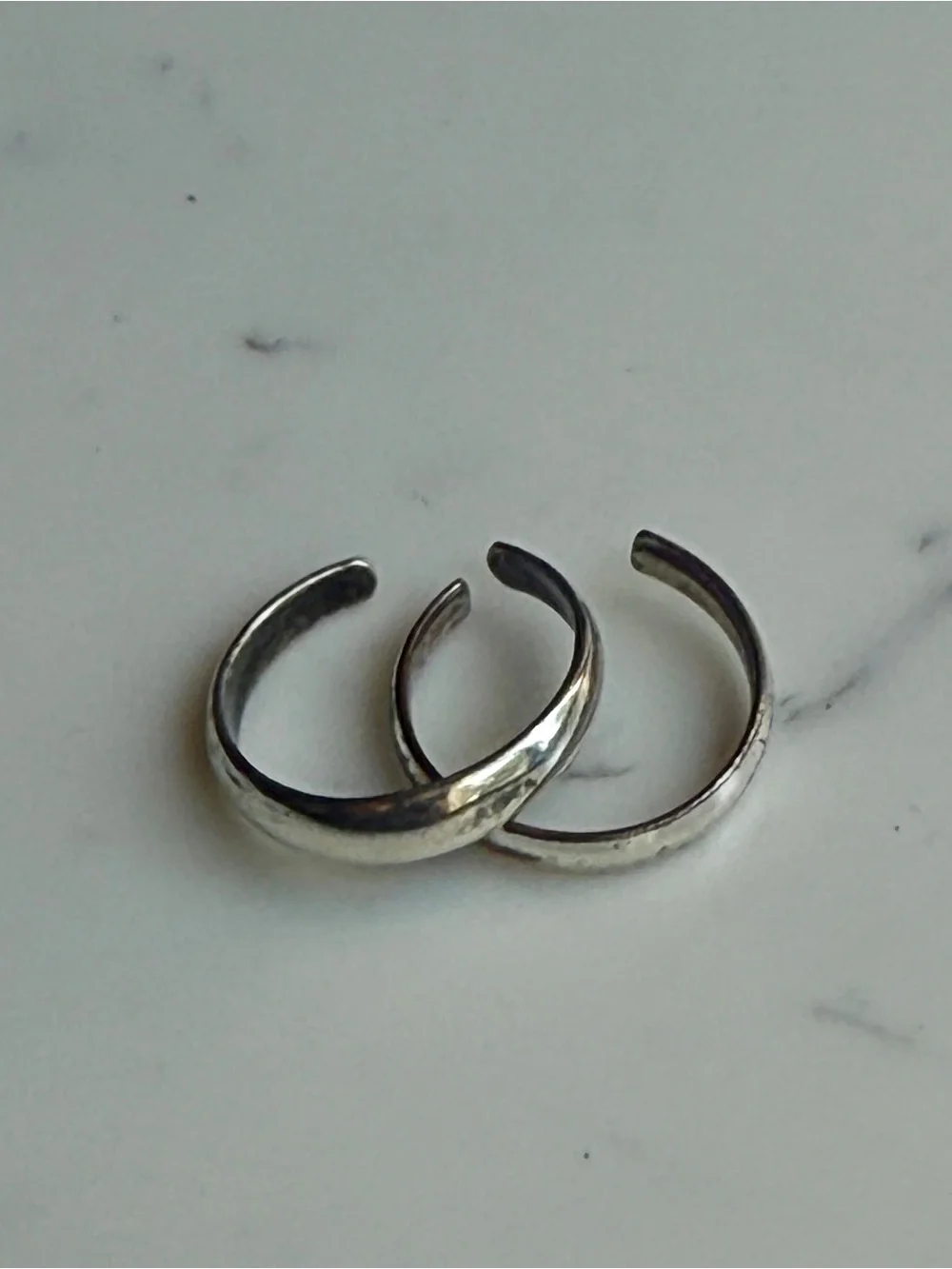 Silpada Adjustable Sterling Silver Band Toe Rings Set of 2